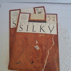 Size 2 Control Top Sheer Lycra Silky Stocking pantyhose reinforced Toe